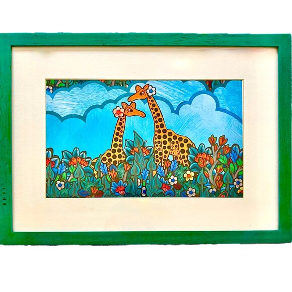So African Art Framed Print Traditional African Tales & Animal Stories NWT $245